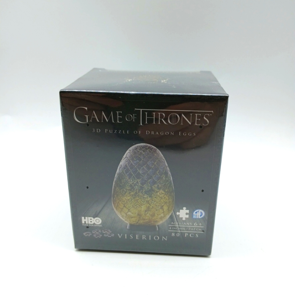 Game Of Thrones 3D Puzzle of Dragon Eggs VISERION 80 Piece Puzzle New Sealed Box